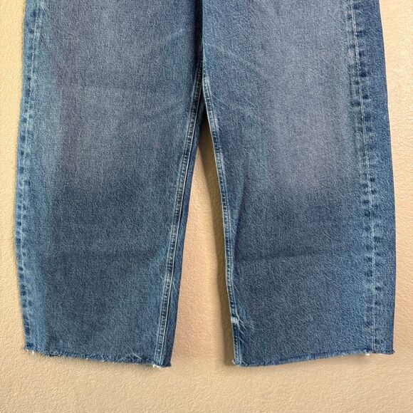 NWT Citizens of Humanity Ayla Raw Hem Crop Jeans Womens 27 Telegraph Blue Wide - Picture 4 of 16